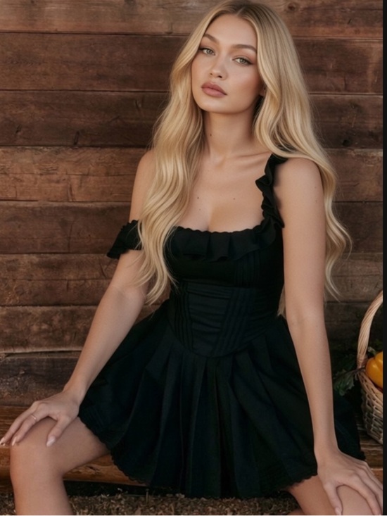 House of CB Dresses & Skirts - HOUSE OF CB 'Jemima' Black Pin Tuck Pleated Dress /Size S-US 4-6 $239
